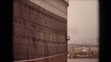 1971: a series of metal panels compose the hull of a ship LONG BEACH CALIFORNIA