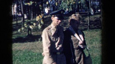 1959: A Man Walking With a Woman in New York