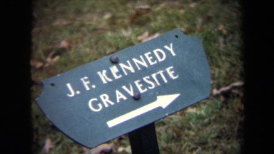 1970: signs: j.f. kennedy gravesite; curtis-lee mansion WASHINGTON DC