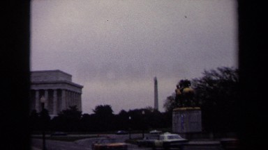 1970: Man Sitting on the Back of the Lincoln Memorial in Washington