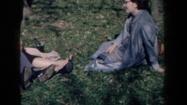 1959: Two Couples Kissing in Garden Area New York