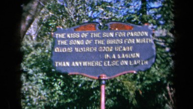 1969: A Zoom In on a Sign with an Inspirational Nature Message in California