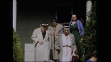 1958: Well-Dressed Elderly Women Leaving a House in New York