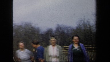 1958: A Group of Older Women Standing Outside a House in New York