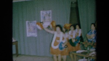 1961: Four Hula Dancers Entering Stage in California