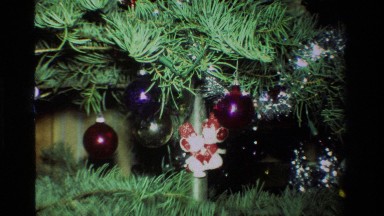 1981: cute kissing christmas tree ornament CALIFORNIA