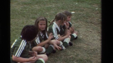 1981: young girls soccer team and portion of their game CALIFORNIA