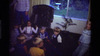 1981: Several Children Playing a Game Together in California