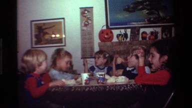 1981: Kids at the Table Eating Snacks California