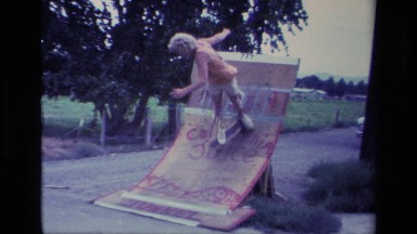 1976: Kid Skateboarding in Slow Motion in Aliso Viejo California