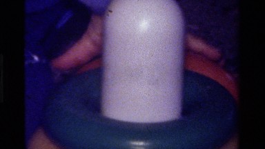 1979: child having fun stacking toys CALIFORNIA