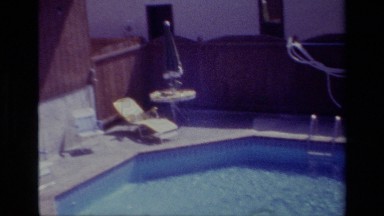 1977: no people are moving around a large pool of water pond BIG BEAR CALIFORNIA