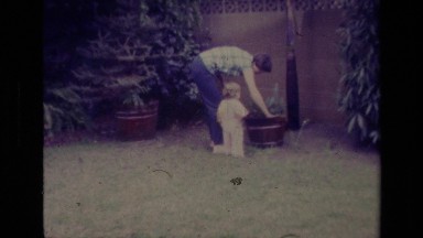1978: a little toddler walking around on the grass CANYON LAKE CALIFORNIA
