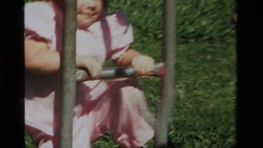 1979: a toddler climbing up stairs CALIFORNIA
