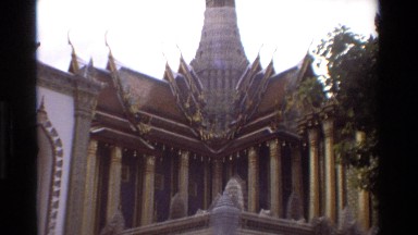 1984: it shows a beautiful asian-looking building with a big tower THAILAND