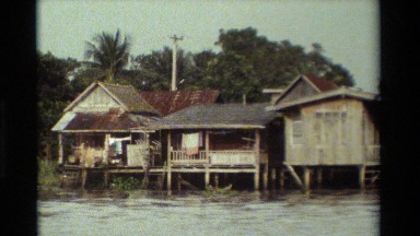 1984: Crumbling Older Houses Sit on Stilts in the Floodplains of Thailand