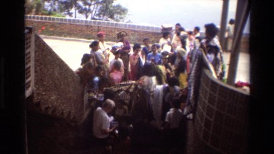 1984: Mass of Humans Grouped Together on a Walkway in Singapore