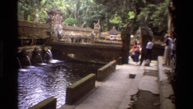 1984: Water Flowing in Full Force at a Dam as People Walk to Watch Singapore
