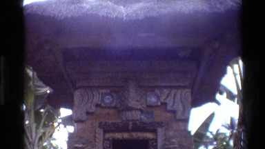 1984: Two Stone Statues of Dancing Women on Sides of Temple Door Cambodia