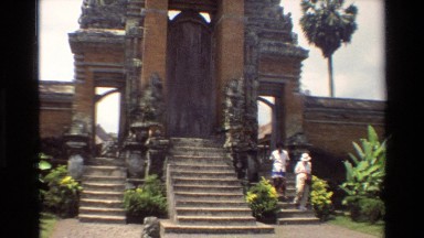 1984: two men walking down the steps of a beautiful historic building
