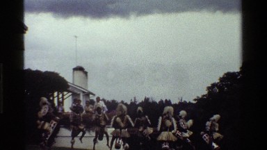 1983: People in Native Costumes Performing a Dance and Drumming in Kenya