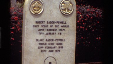 1983: baden-powell's headstone, chief scout of the world and his wife
