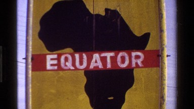 1983: Sign at the Equator in Kenya, Landscape Shot