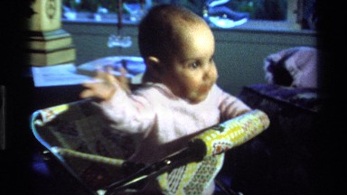 1977: happy child jumping and smiling CALIFORNIA