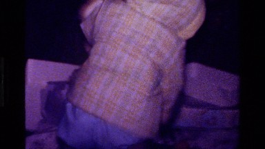 1977: toddler moves large teddy bear CALIFORNIA