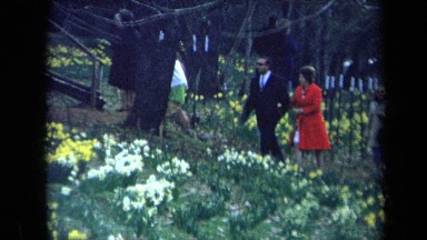 1969: number of people are exploring garden with lots of flowers CALIFORNIA