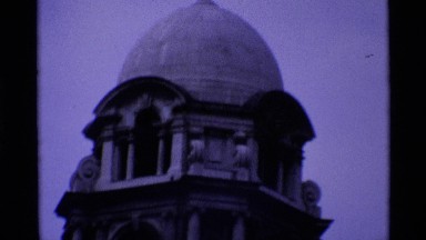 1969: Close and Far Shots of an Old Building in London, England