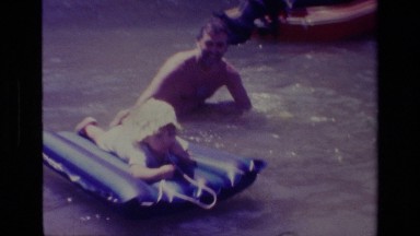 1978: Father and Daughter Playing in Muddy Waters at Canyon Lake