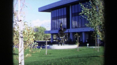 1969: Outdoor Statue Near Tall Building Sacramento California