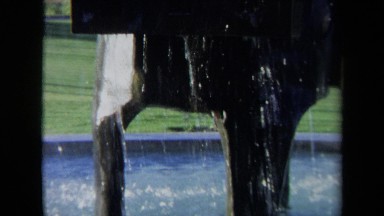 1969: Fountain Viewed Along Roadside in Sacramento California