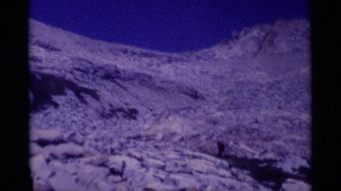 1975: walking and hiking in grassy hills MINARET WILDERNESS CALIFORNIA