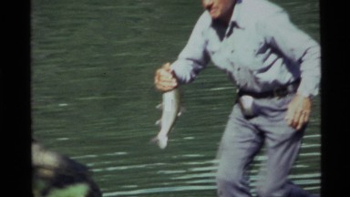 1972: a man that caught a fish HOLLAND LAKE MONTANA