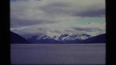 1977: driving around the glacier mountains in cloudy weather ALASKA
