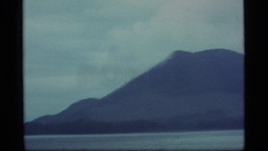 1977: several mountains are shown along the coast, vintage clip