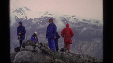 1977: Tourists on a High Peak Mountain Glacier Bay Alaska