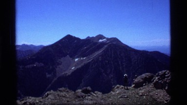 1977: a man is trekking on the mountain SAPPHIRE LAKE MONTANA