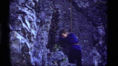 1977: a boy climbing up a mountain SAPPHIRE LAKE MONTANA