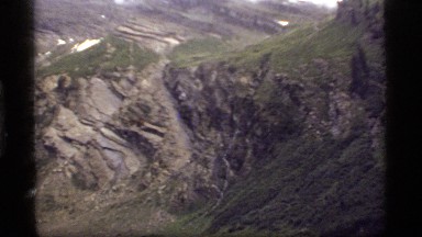1977: the side of a mountain, with a river beneath it SAPPHIRE LAKE MONTANA