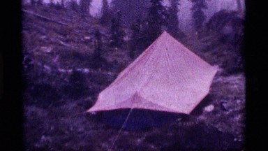1977: a tent outside in the middle of the woods SAPPHIRE LAKE MONTANA