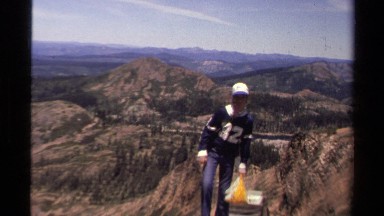 1978: A Young Man in a Jersey and Baseball Cap Hiking Lake Tahoe California