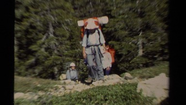 1978: A Group of Four Hikers on a Sunny Day in Lake Tahoe, California