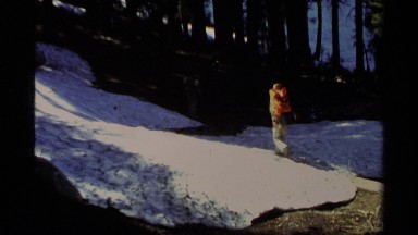 1978: Trekking Over Snowy Patch on Hiking Adventure Lake Tahoe California
