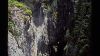 1979: water flowing in full force in between huge rocks