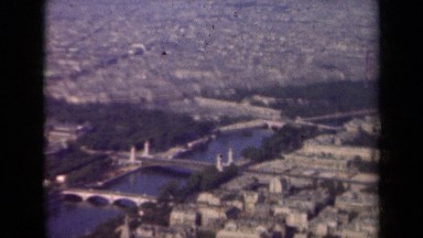 1939: an aerial view of bridges over a river in the middle of a city PARIS