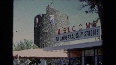 1967: a few different shots of a theme park that has a couple of people in it