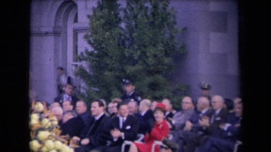 1967: Ronald Reagan Inauguration — Woman Walking to Podium to Speak